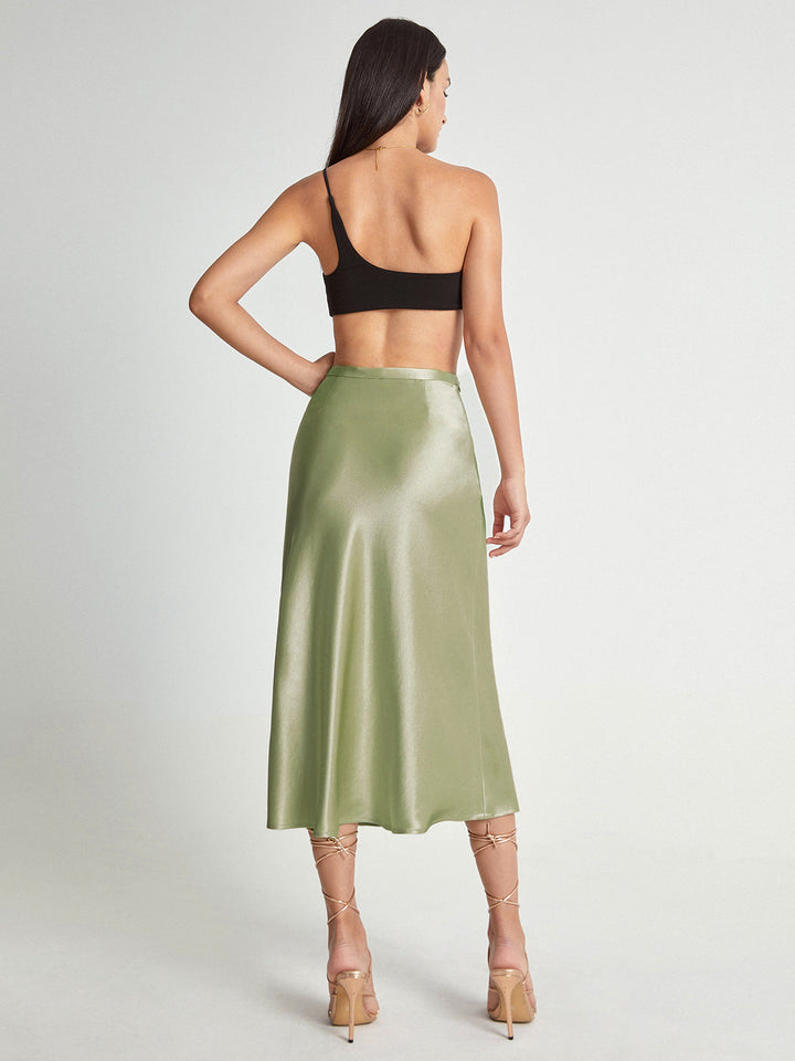 Aveline | Satin Midi Skirt