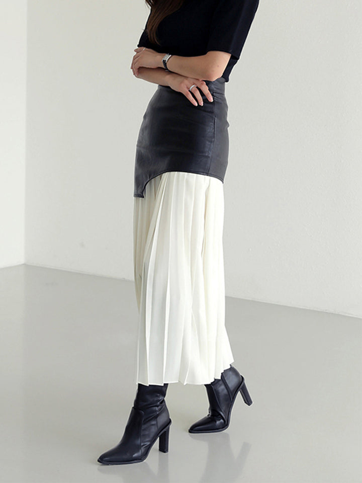 Valene | Pleated Contrast Skirt