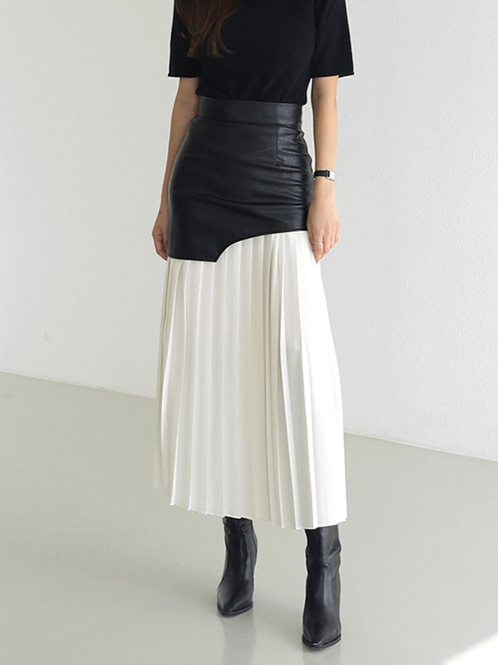 Valene | Pleated Contrast Skirt