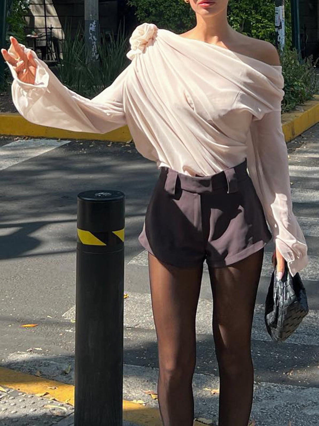 Averin | Chiffon Rosette Top
