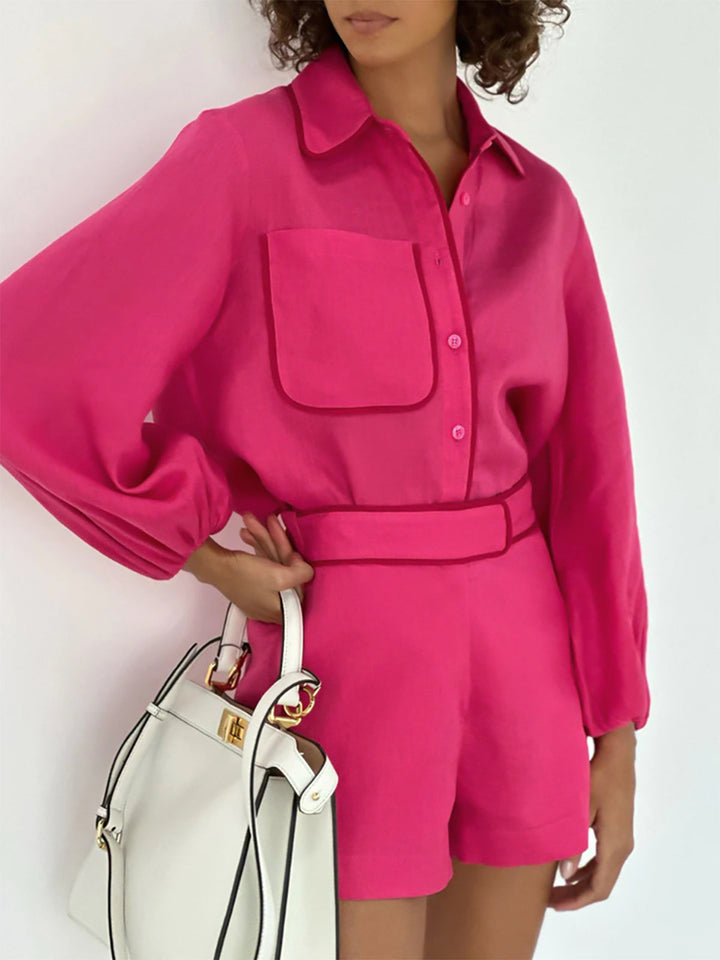Elvian | Belted Shirt Set