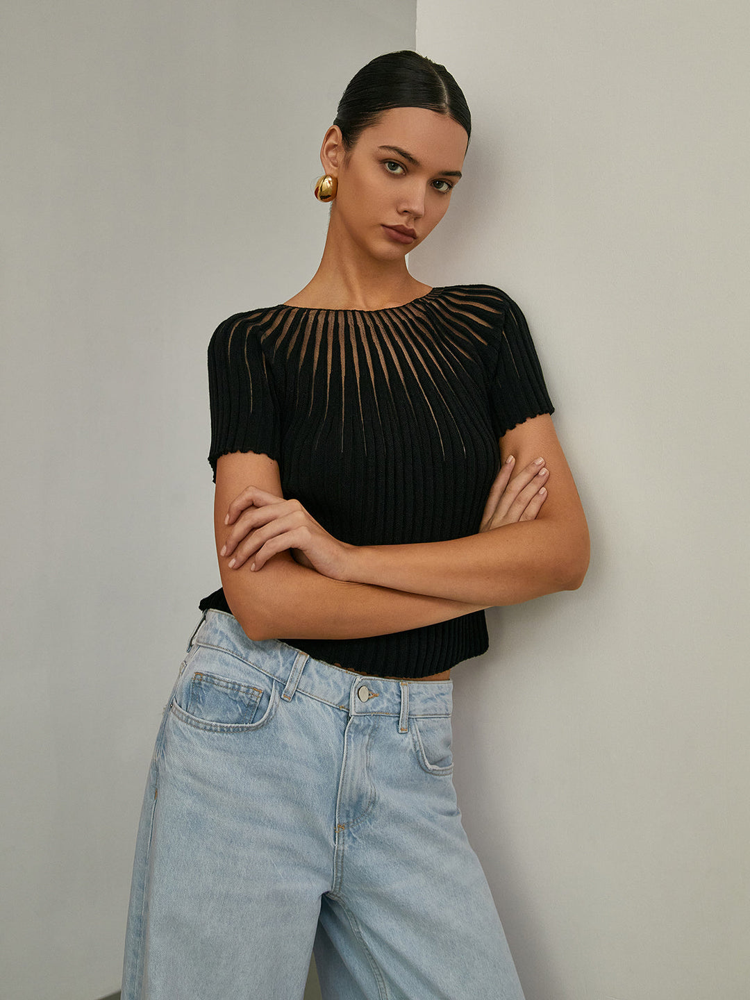 Seline | Textured Knit Top