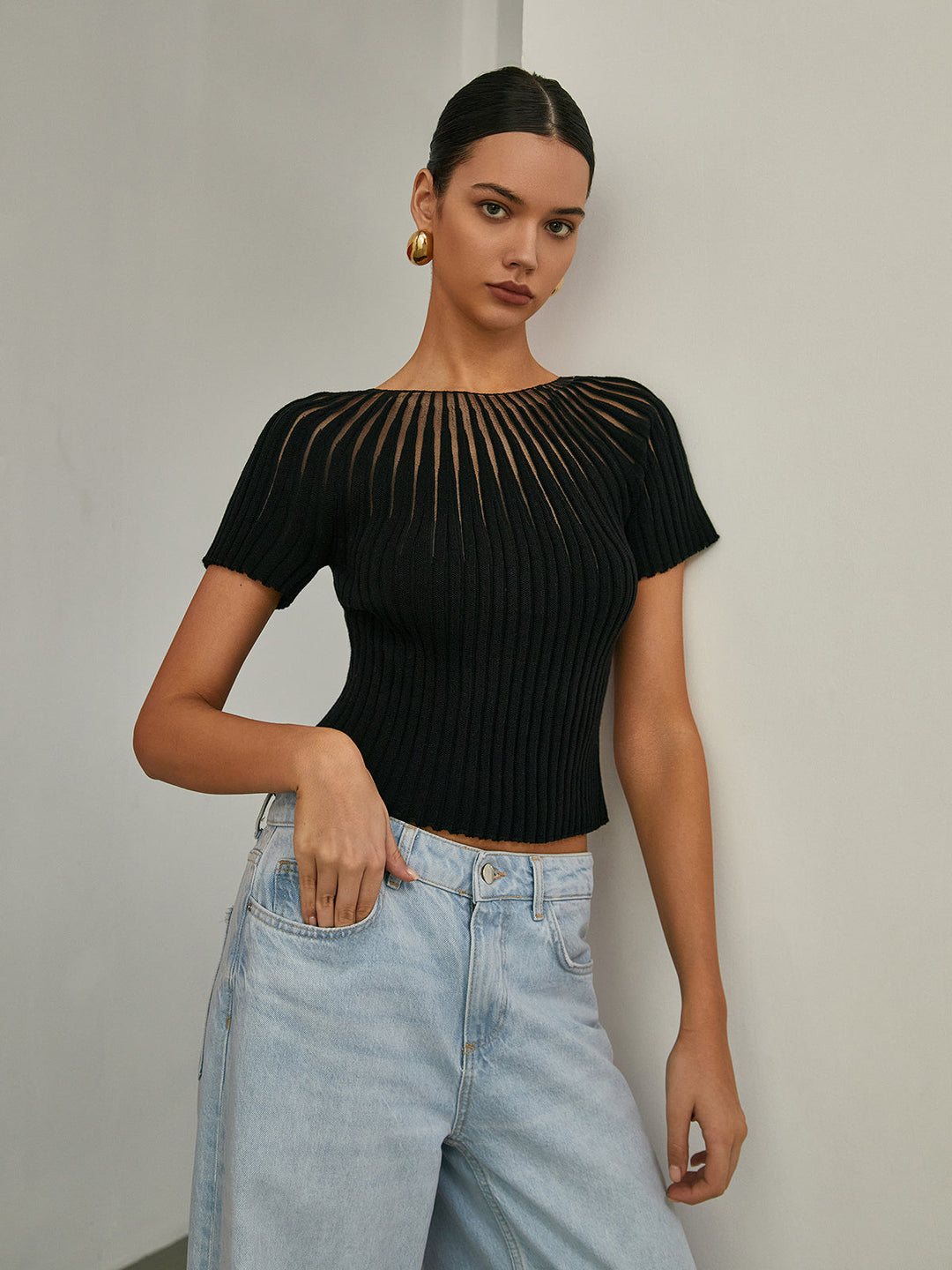 Seline | Textured Knit Top