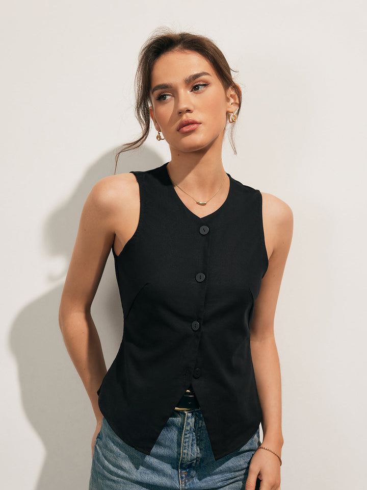 Noéline | Linen-Cotton Tailored Top
