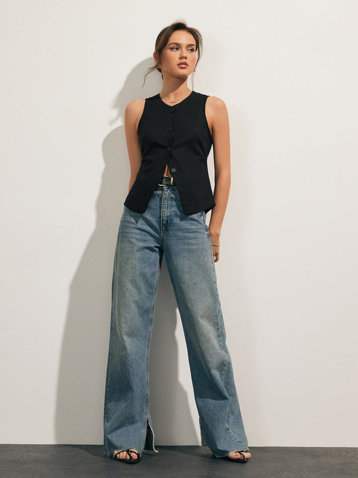 Noéline | Linen-Cotton Tailored Top