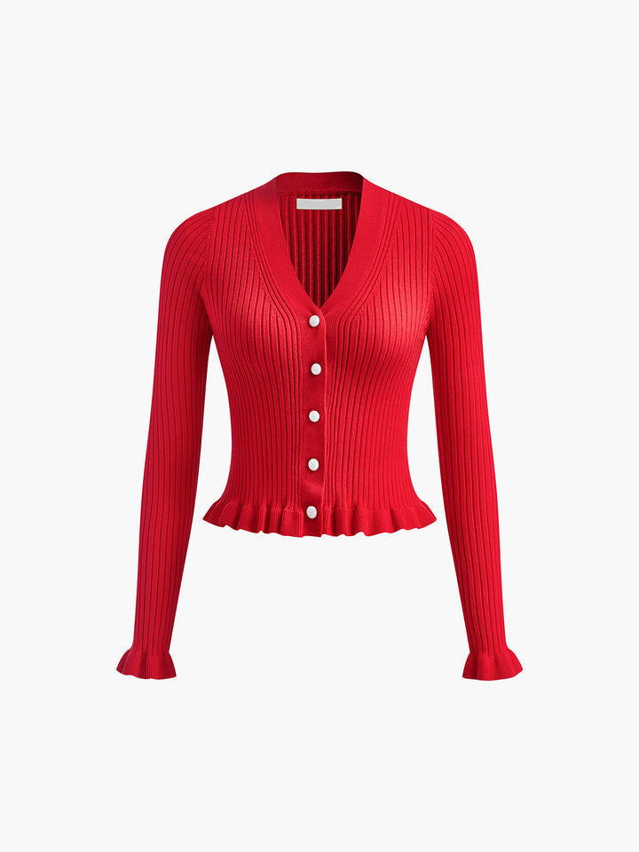 Aveline | Ribbed Knit Cardigan