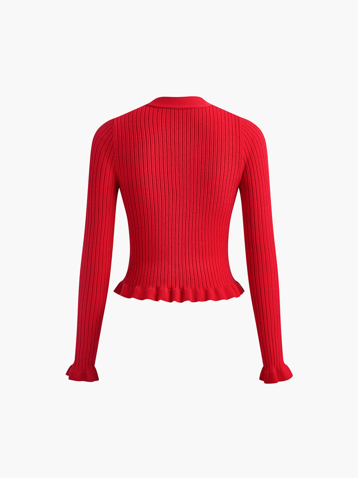Aveline | Ribbed Knit Cardigan