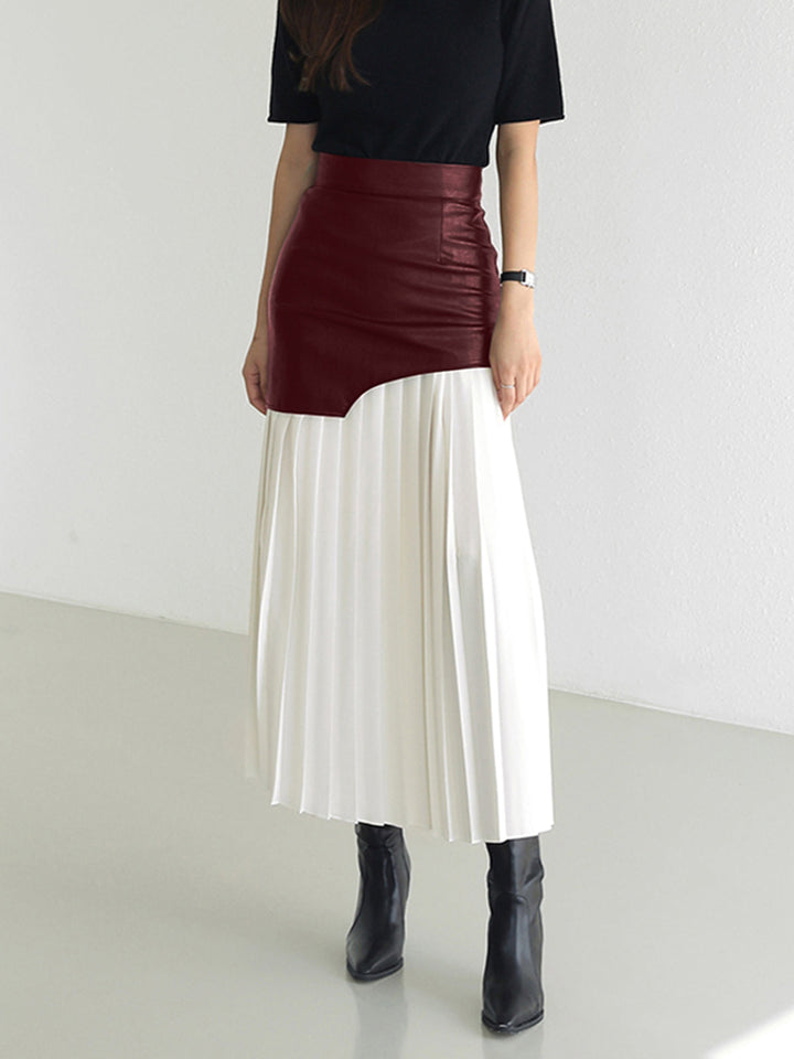 Valene | Pleated Contrast Skirt