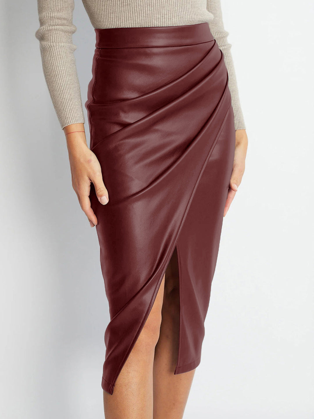 Valerie | Leather Wrap Skirt