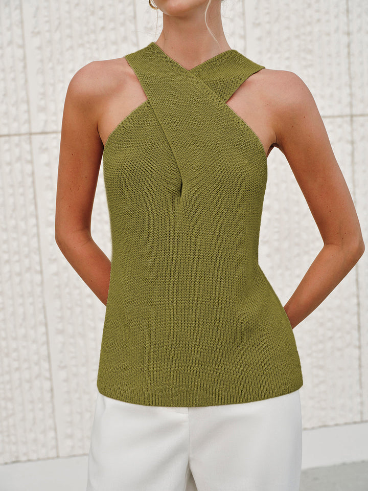 Sorella | Cross Neck Knit Top