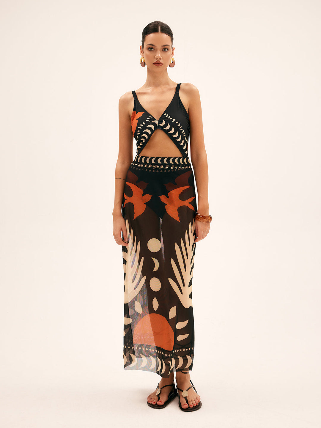 Solira | Printed Mesh Skirt