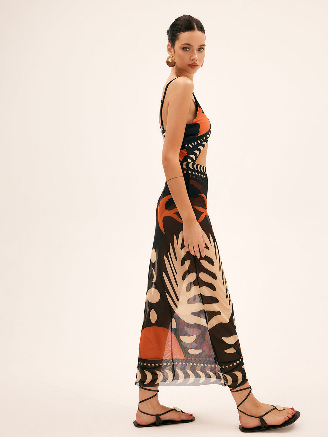 Solira | Printed Mesh Skirt