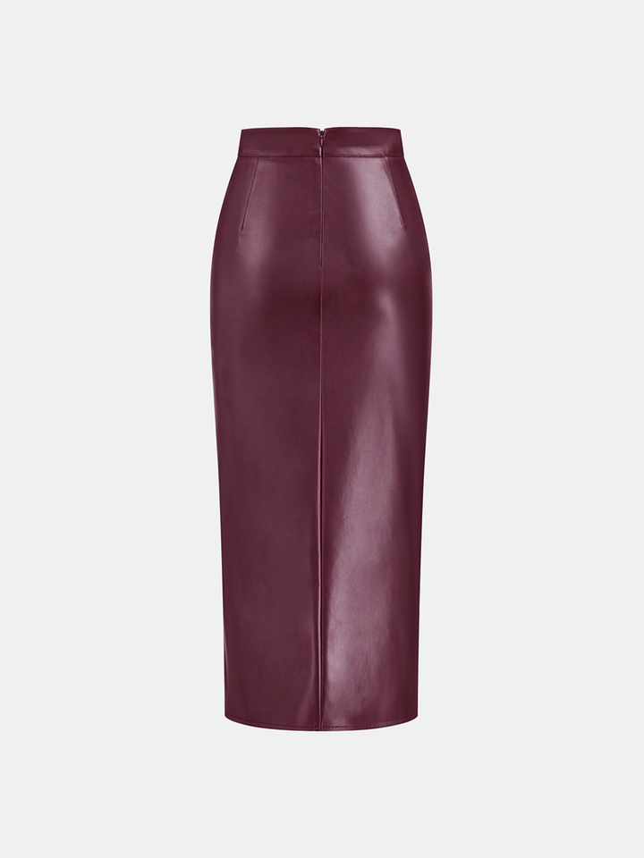 Marise | Faux Leather Midi Skirt