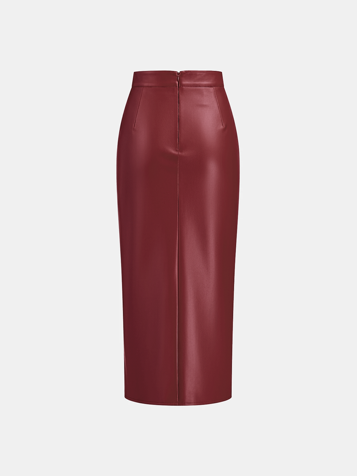 Marise | Faux Leather Midi Skirt