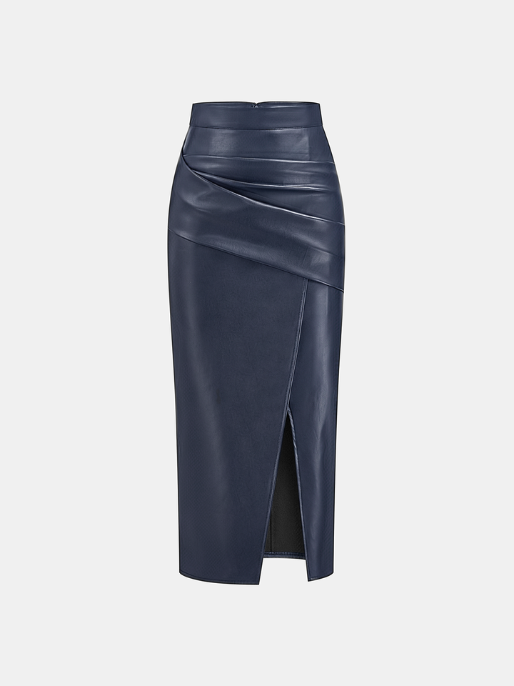 Marise | Faux Leather Midi Skirt