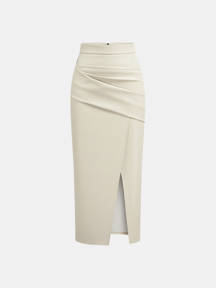 Marise | Faux Leather Midi Skirt