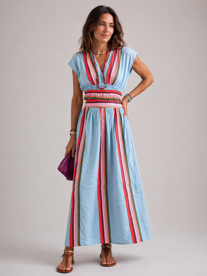 Olivia | Striped Two-Piece Skirt Set