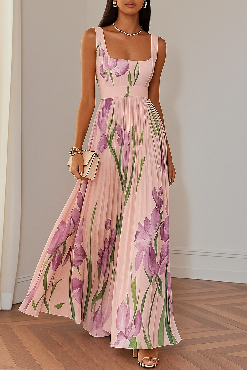 Hannah | Floral Pleated Dress