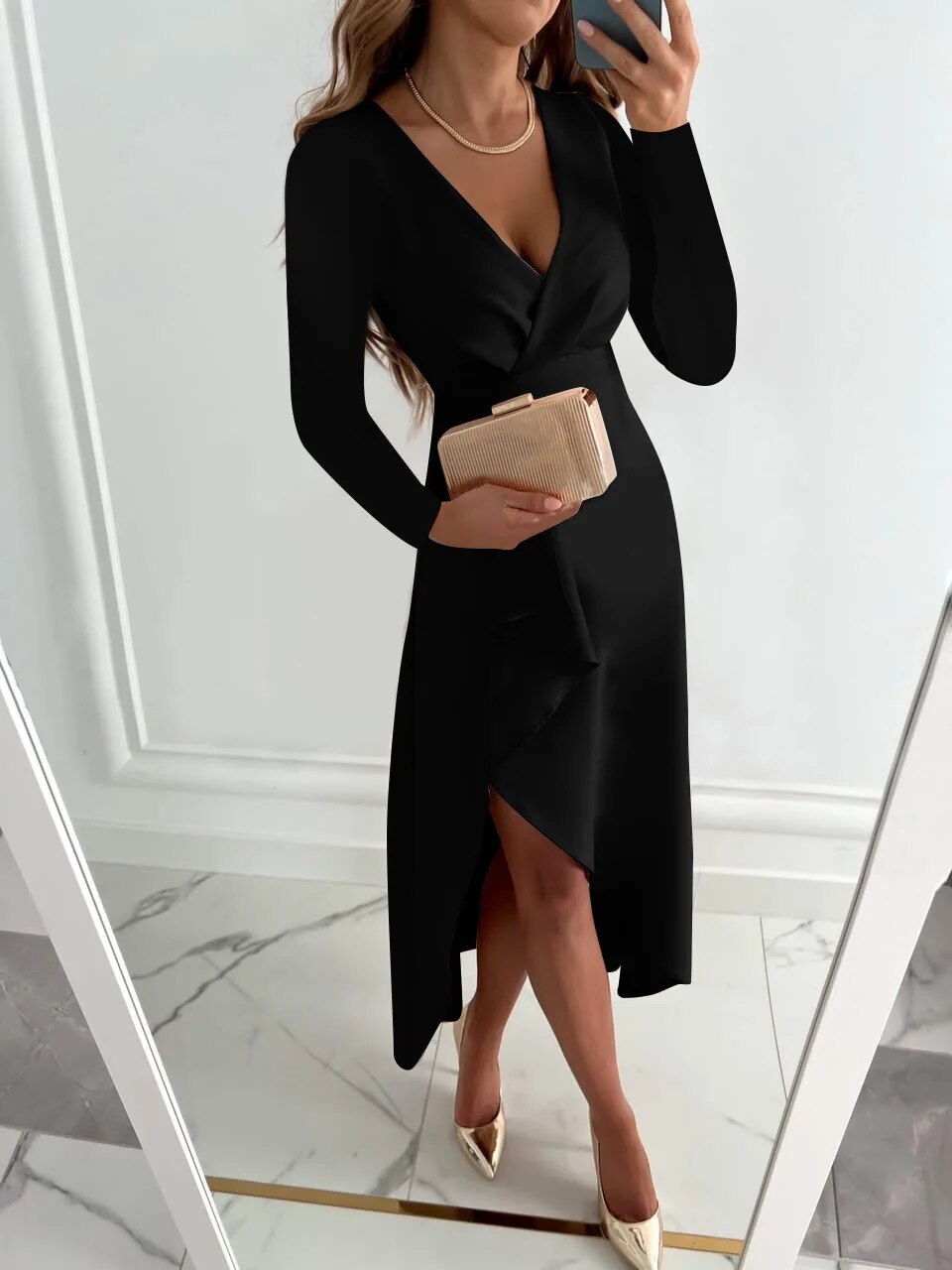 Velinne | Asymmetric Midi Dress