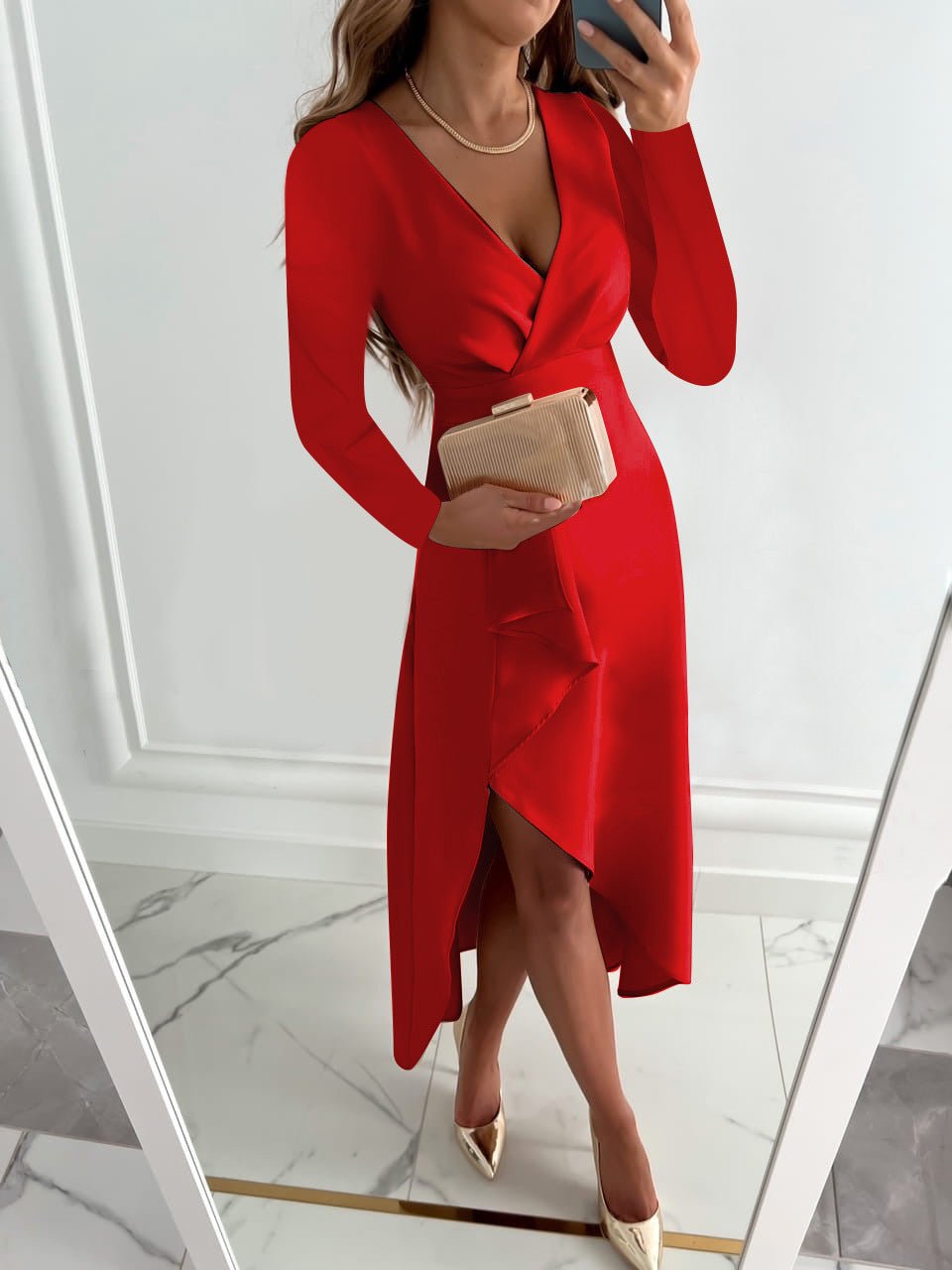 Velinne | Asymmetric Midi Dress