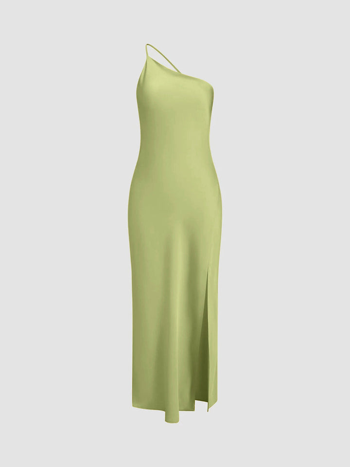 Evaria | Open Back Satin Dress