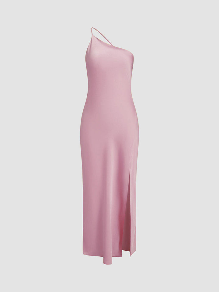 Evaria | Open Back Satin Dress