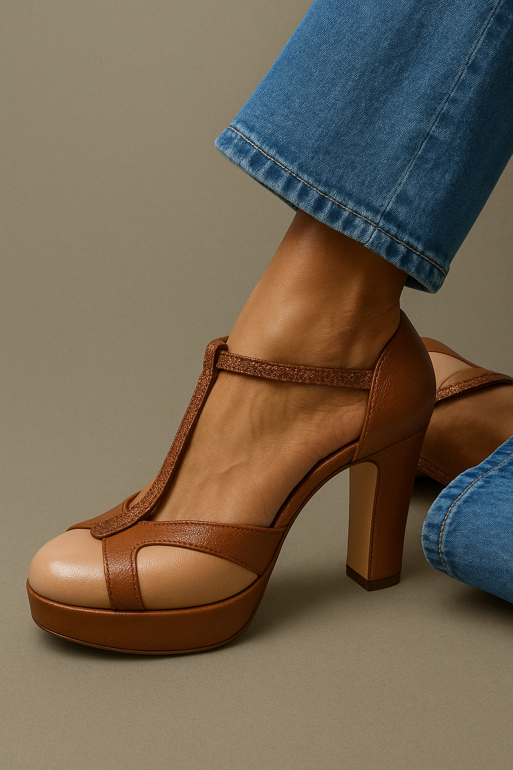 Marcella | Platform T Strap Heels