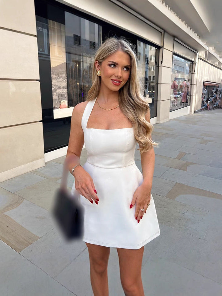 Liana | Open Back Halter Mini Dress