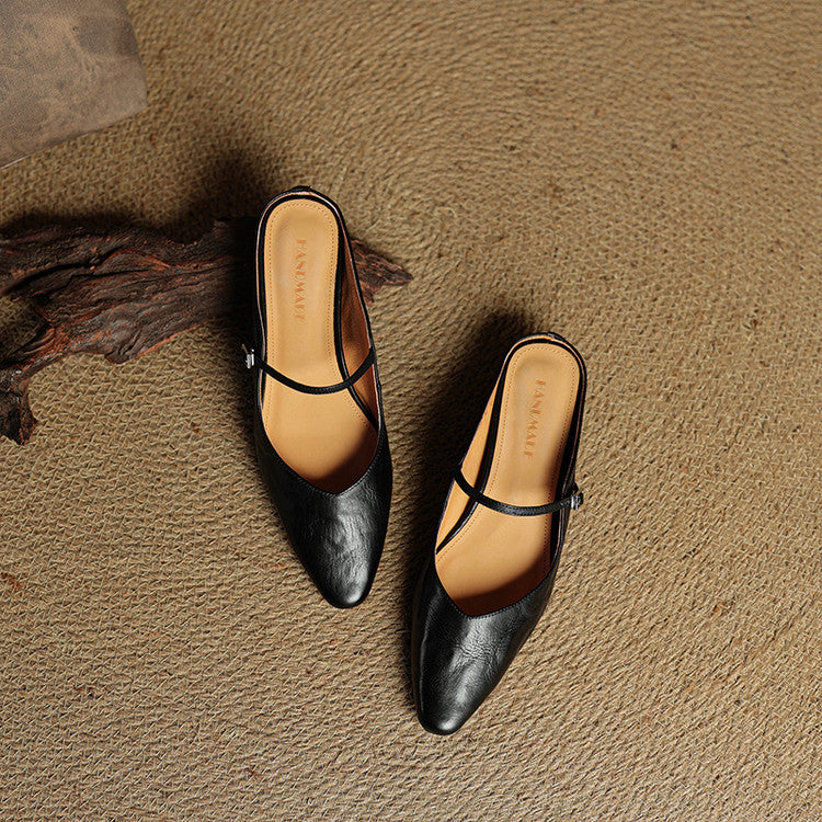 Brooklyn | Leather Mary Jane Mules