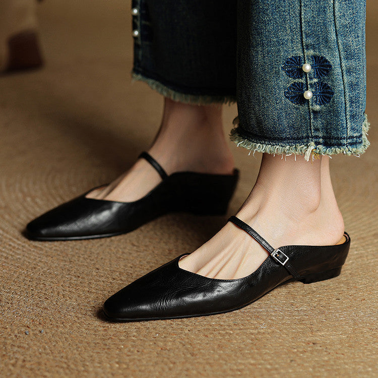 Brooklyn | Leather Mary Jane Mules
