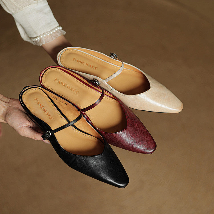 Brooklyn | Leather Mary Jane Mules