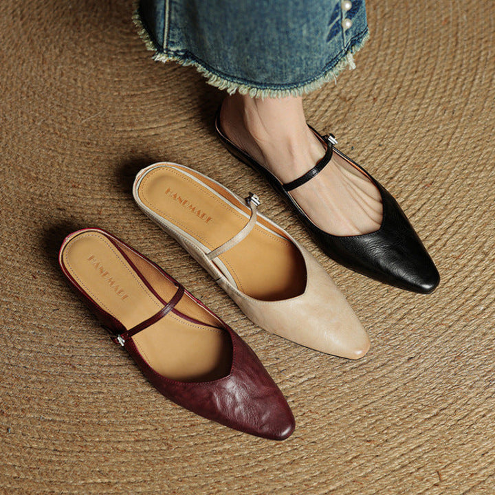 Brooklyn | Leather Mary Jane Mules