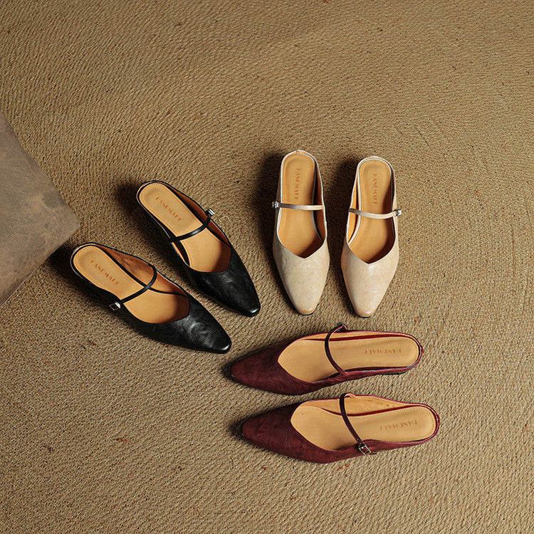 Brooklyn | Leather Mary Jane Mules