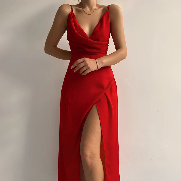 Saryna | Draped Satin Maxi Dress