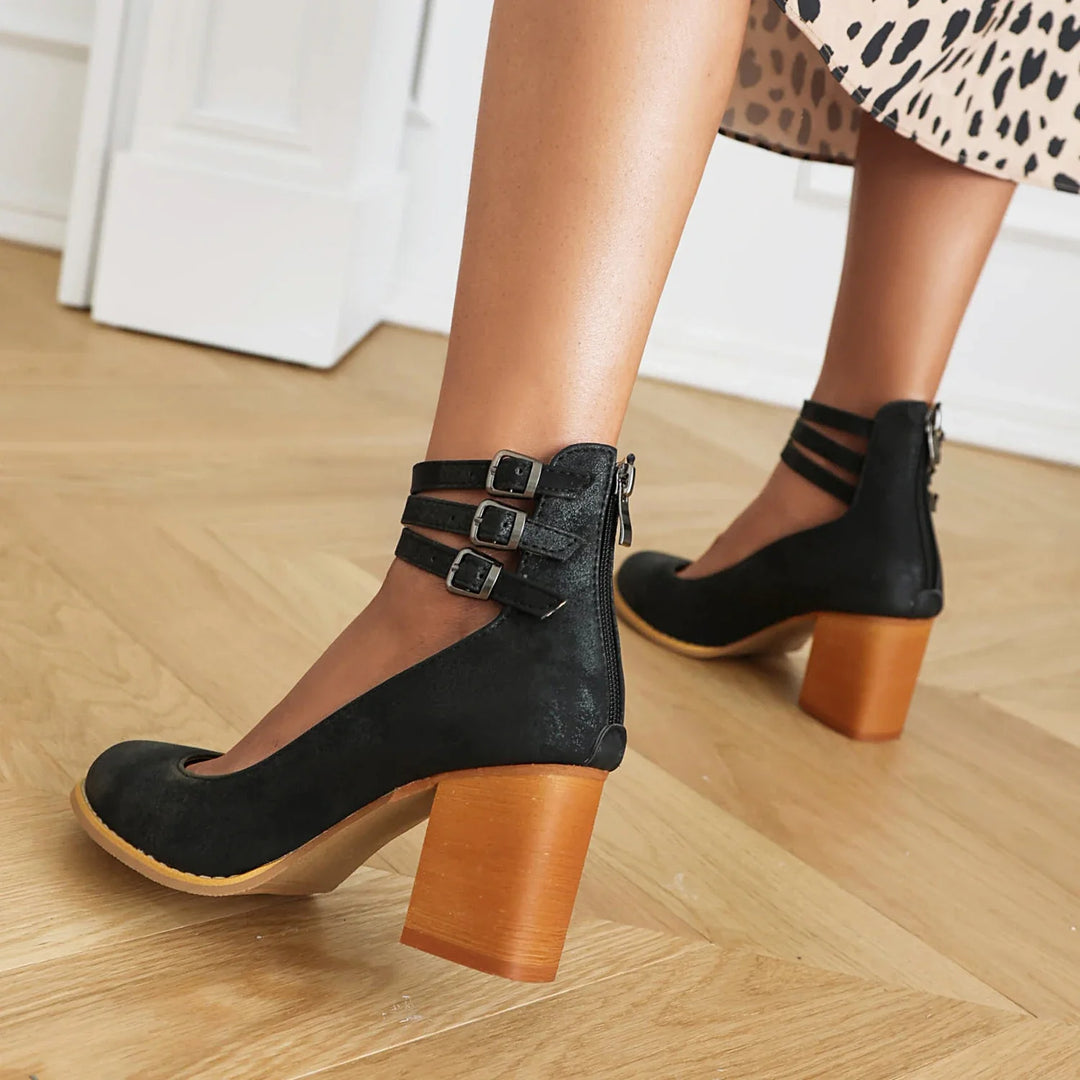 Caléna | Triple Strap Block Heels