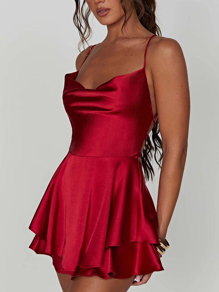 Velina | Cowl Neck Playsuit Dress