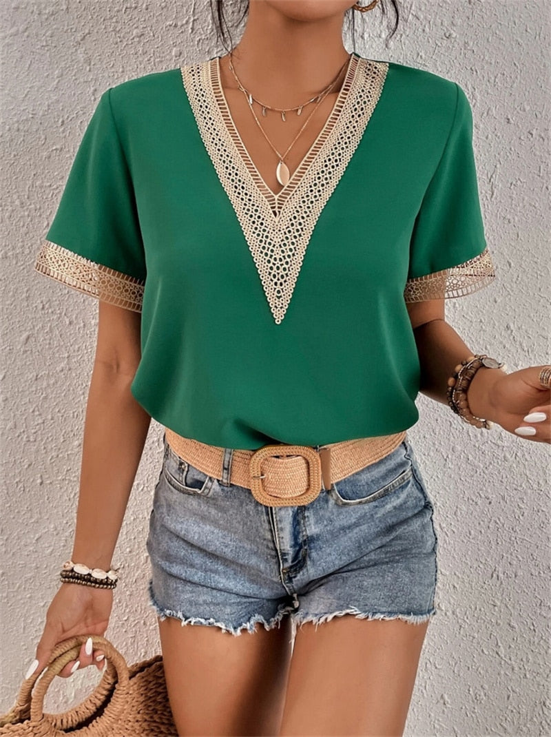Vara | Lace Detail Blouse