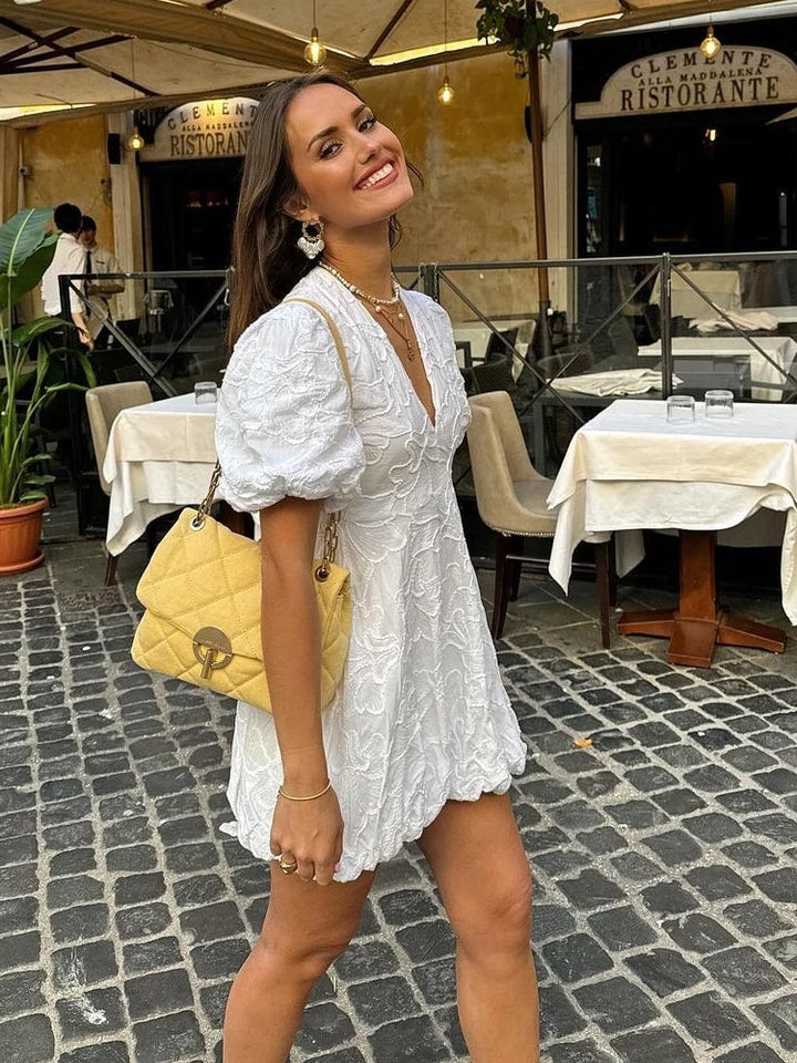 Claire | Floral Puff Sleeve Mini Dress
