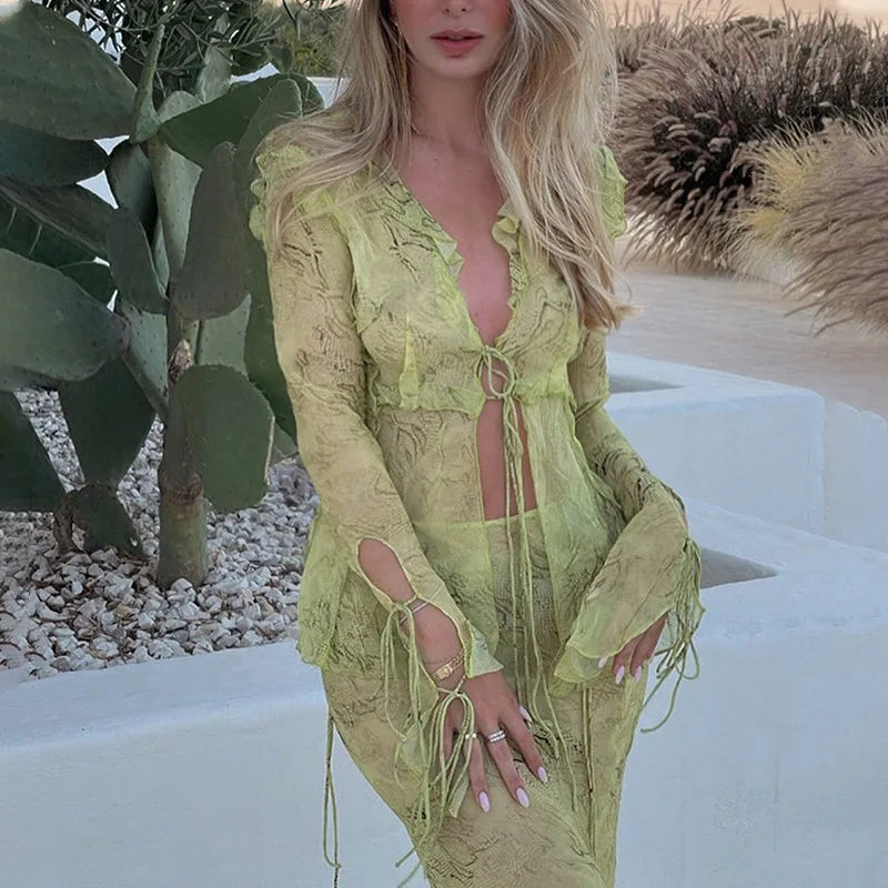 Courtney | Mesh Two-Piece Set