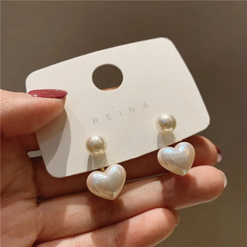 Reina | Pearl Heart Earrings