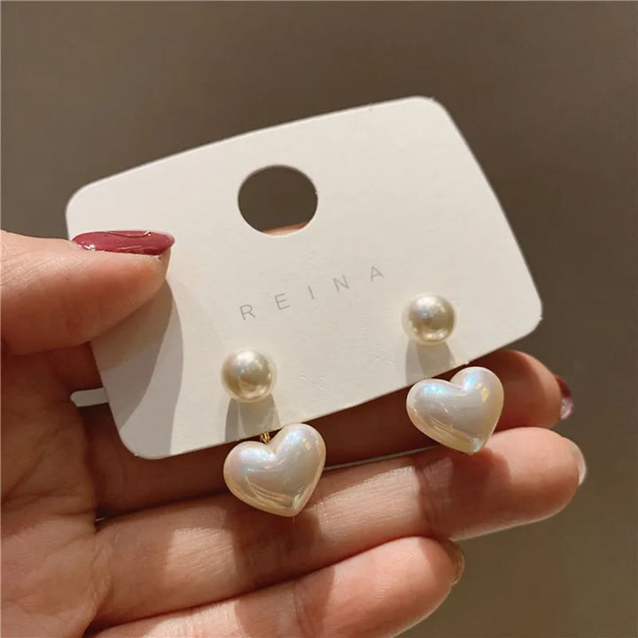 Reina | Pearl Heart Earrings