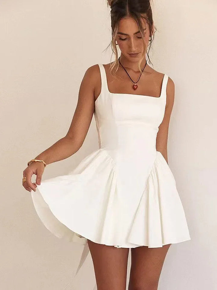 Bella | Bow Back Pleated Mini Dress