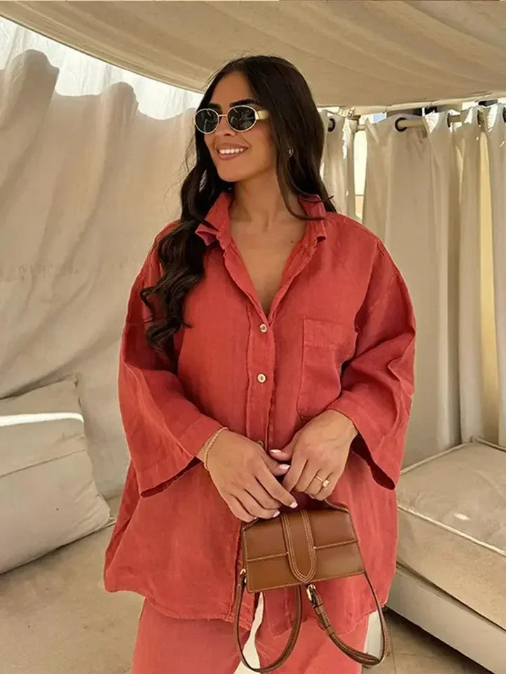 Axelle - Ensemble Vintage à Pantalons Amples