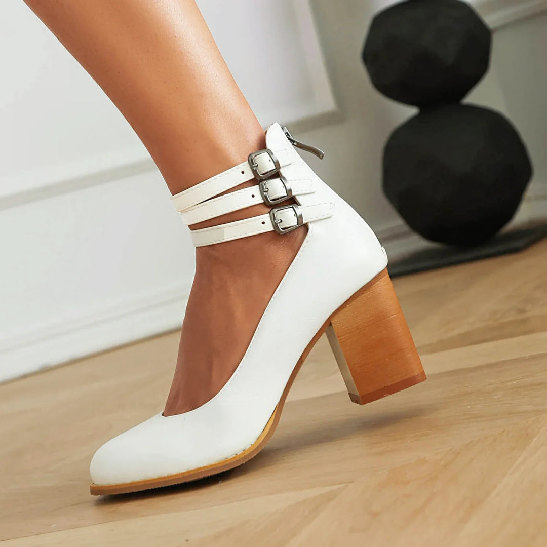 Caléna | Triple Strap Block Heels