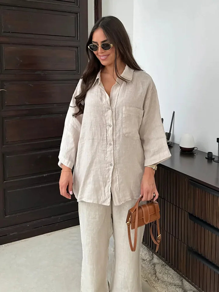 Axelle - Ensemble Vintage à Pantalons Amples