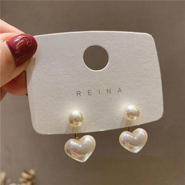 Reina | Pearl Heart Earrings