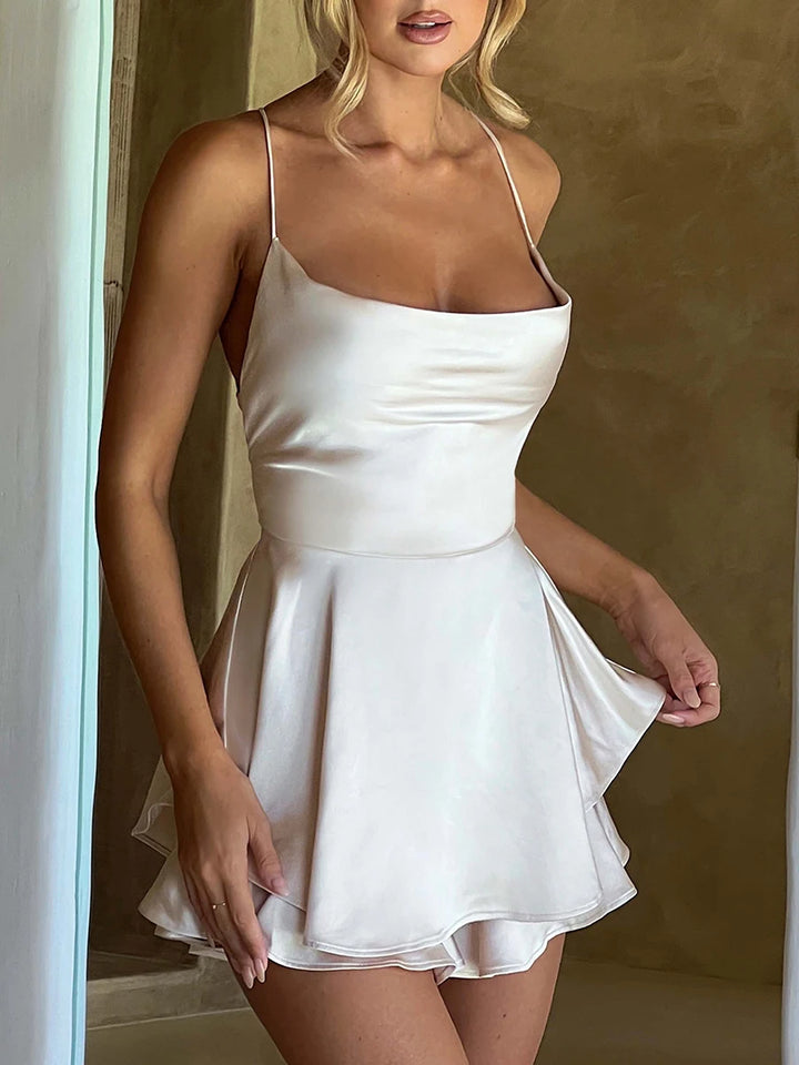 Velina | Cowl Neck Playsuit Dress