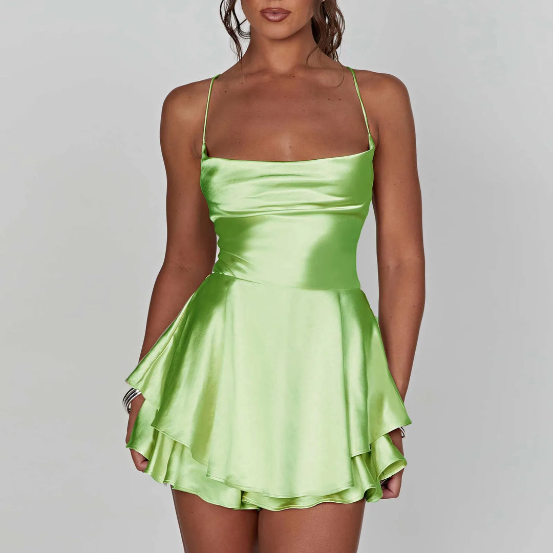 Velina | Cowl Neck Playsuit Dress