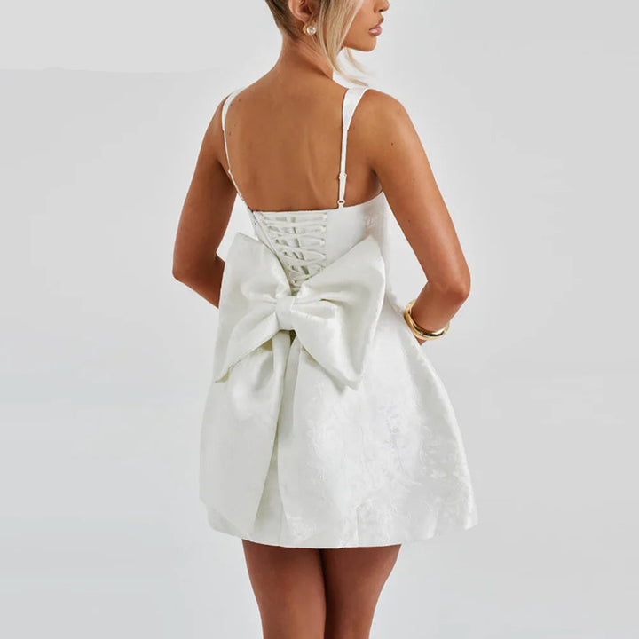 Lola | Embroidered Bow Mini Dress