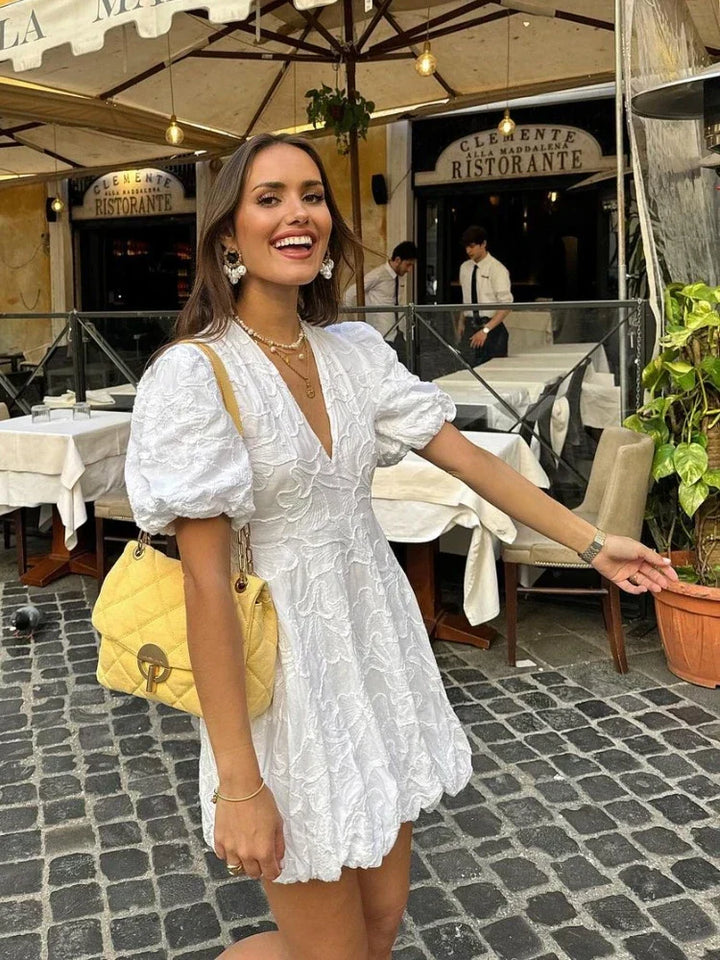 Claire | Floral Puff Sleeve Mini Dress